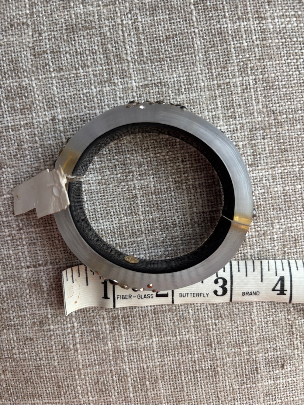 NEW with Tags Alexis Bittar Grey Lucite and Crystal Hinged Bangle. - Picture 15 of 16
